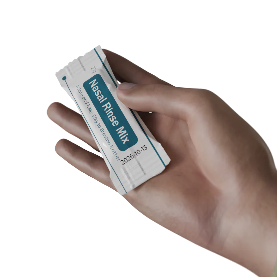 Tillsätt 1 saltlösningspåse